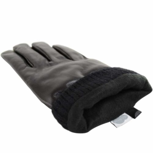 Leather Biker Stud Gloves – Black