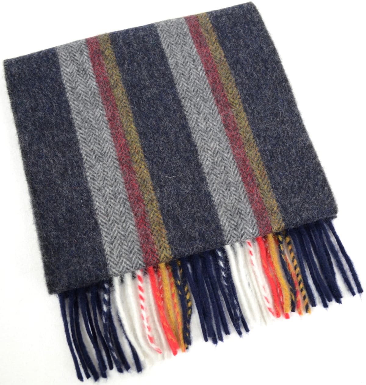 Extra Long Lambswool Scarf – Blue & Grey – Snugrugs