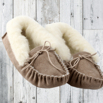 Cosy Sheepskin Slippers | Silver & Sand Suede | Natural Bed Co