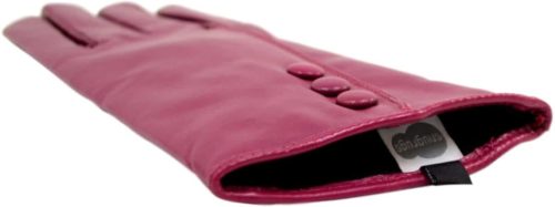 Rhian - Leather Gloves Triple Button Feature - Pink