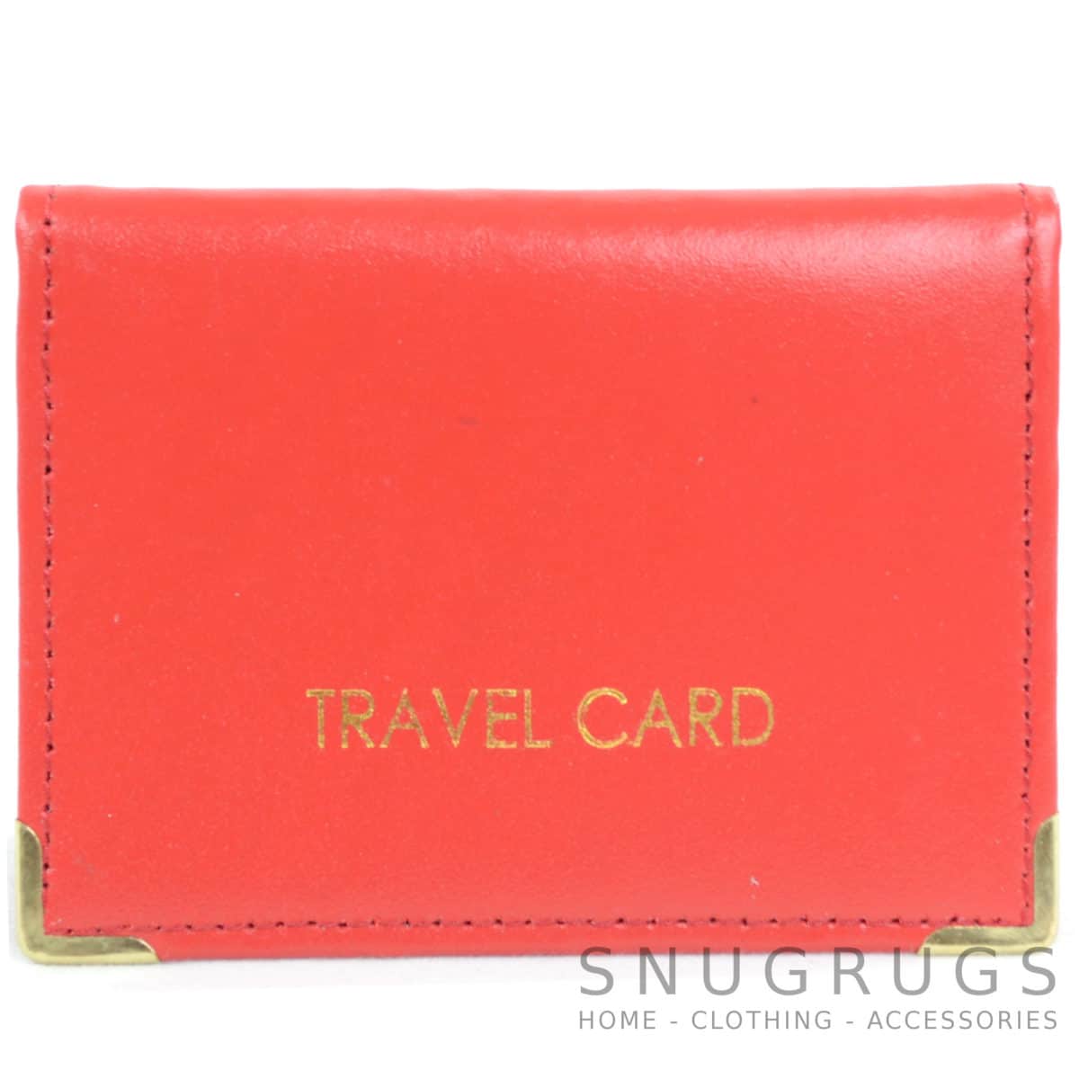 Leather Travel Card / ID / Credit Card Holder - Red