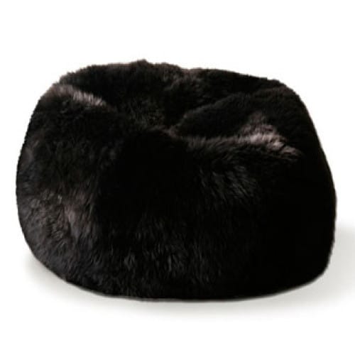 Large Luxury Sheepskin Bean Bag - Black