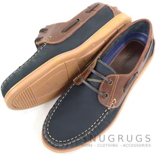 Raft Leather Boat Shoes - Navy