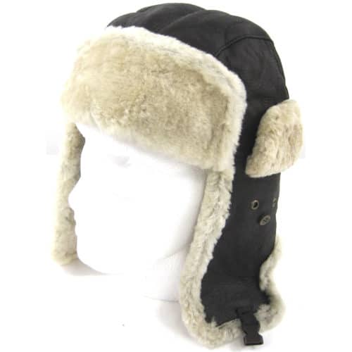 Sidney - Soft Nappa Leather Trapper Hat with Sheepskin Inner - Chocolate Forest