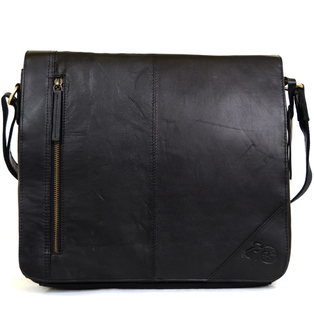 ga werken regeren moe Large Leather Messenger Bag – Black – Snugrugs