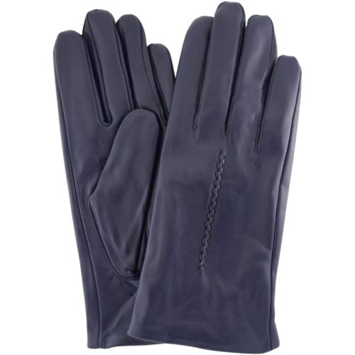 Catrin - Leather Gloves Twisted Central Stitch - Blue