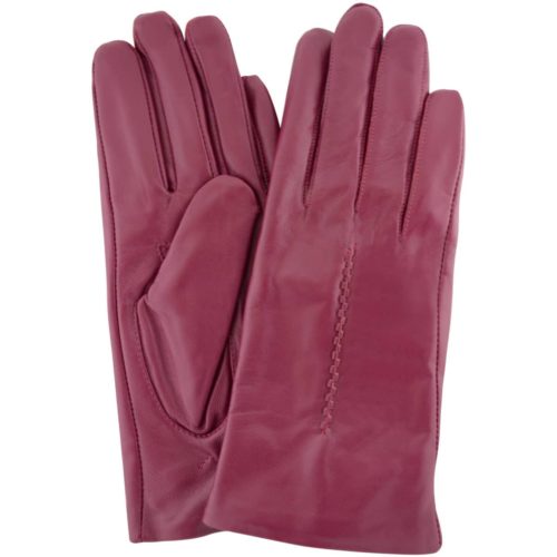 Catrin - Leather Gloves Twisted Central Stitch - Pink