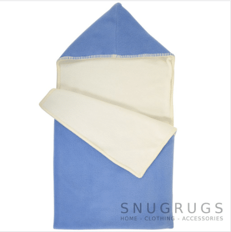 Luxury Fleece Reversible Hooded Cocoon / Sack - Blue