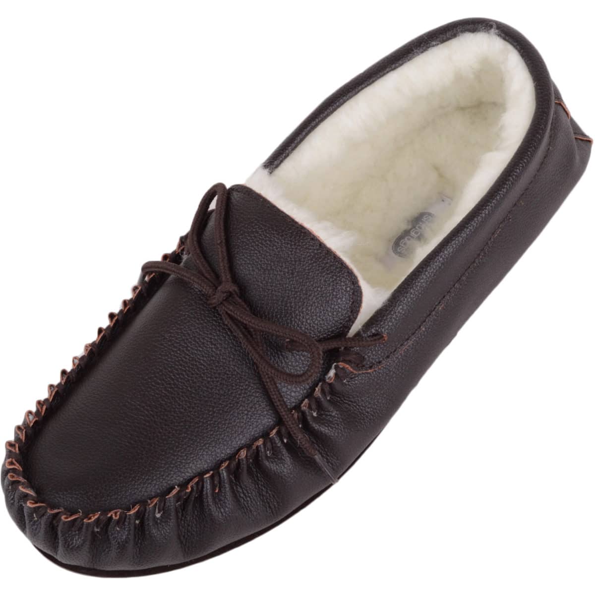 Men's Leather Moccasin slippers – Wool 