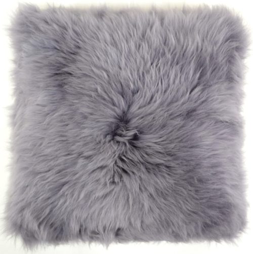 Australian Sheepskin Cushion 40cm x 40xm - Grey