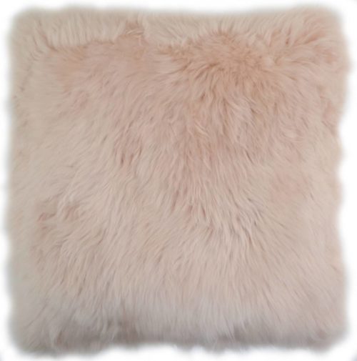 Australian Sheepskin Cushion 40cm x 40xm - Light Pink