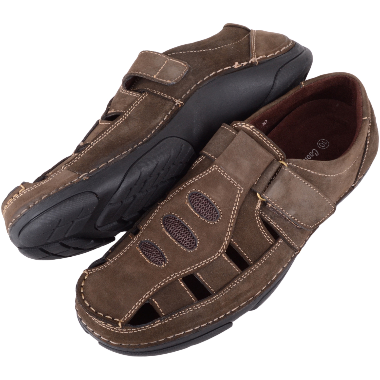 Casual Leather Summer Sandals – Brown – Snugrugs