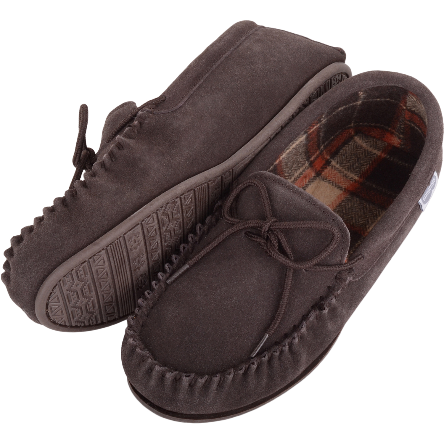 Men's Suede Moccasin Slipper - Soft Step - Cotton Lining - Snugrugs