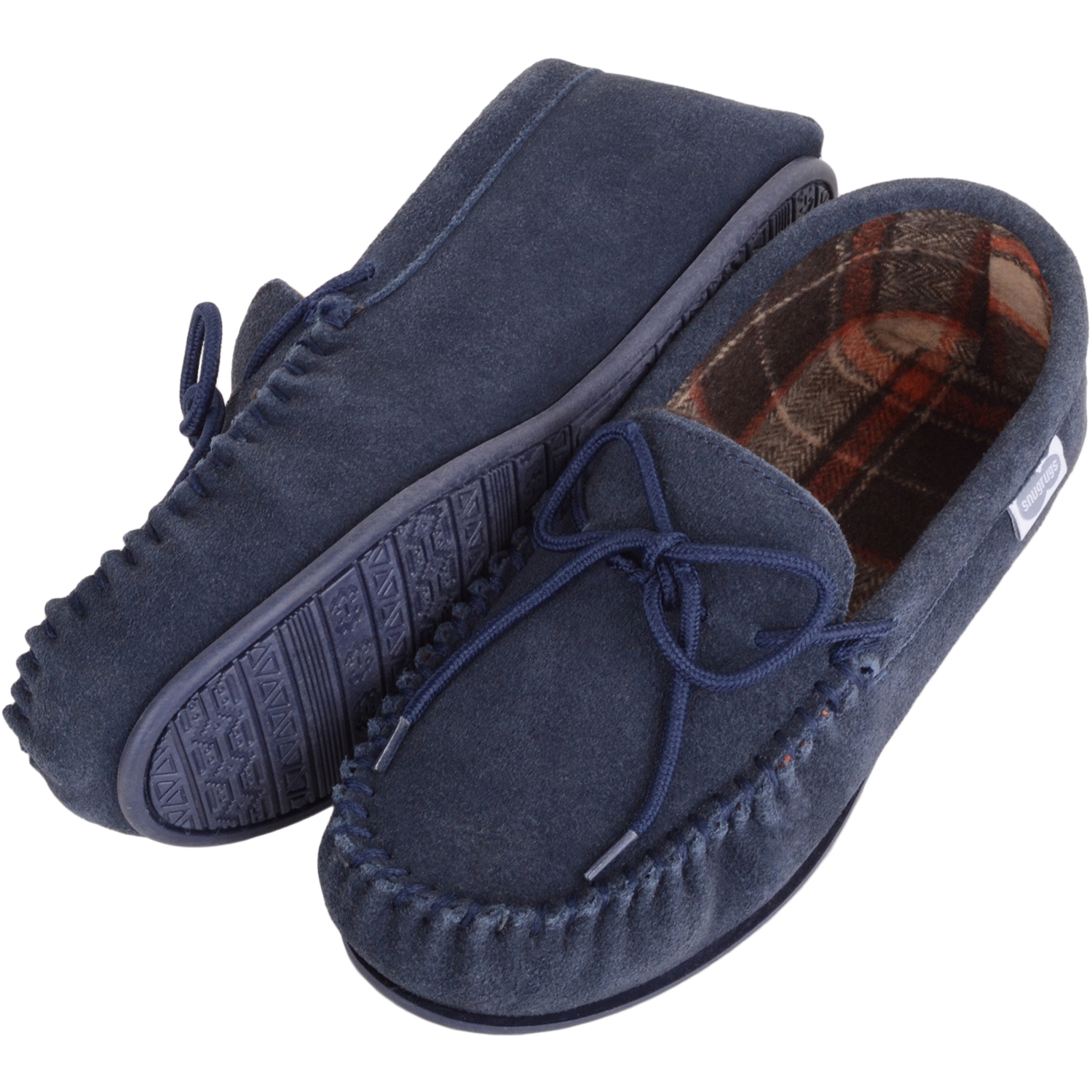 Men's Suede Moccasin Slipper - Soft Step - Cotton Lining - Snugrugs