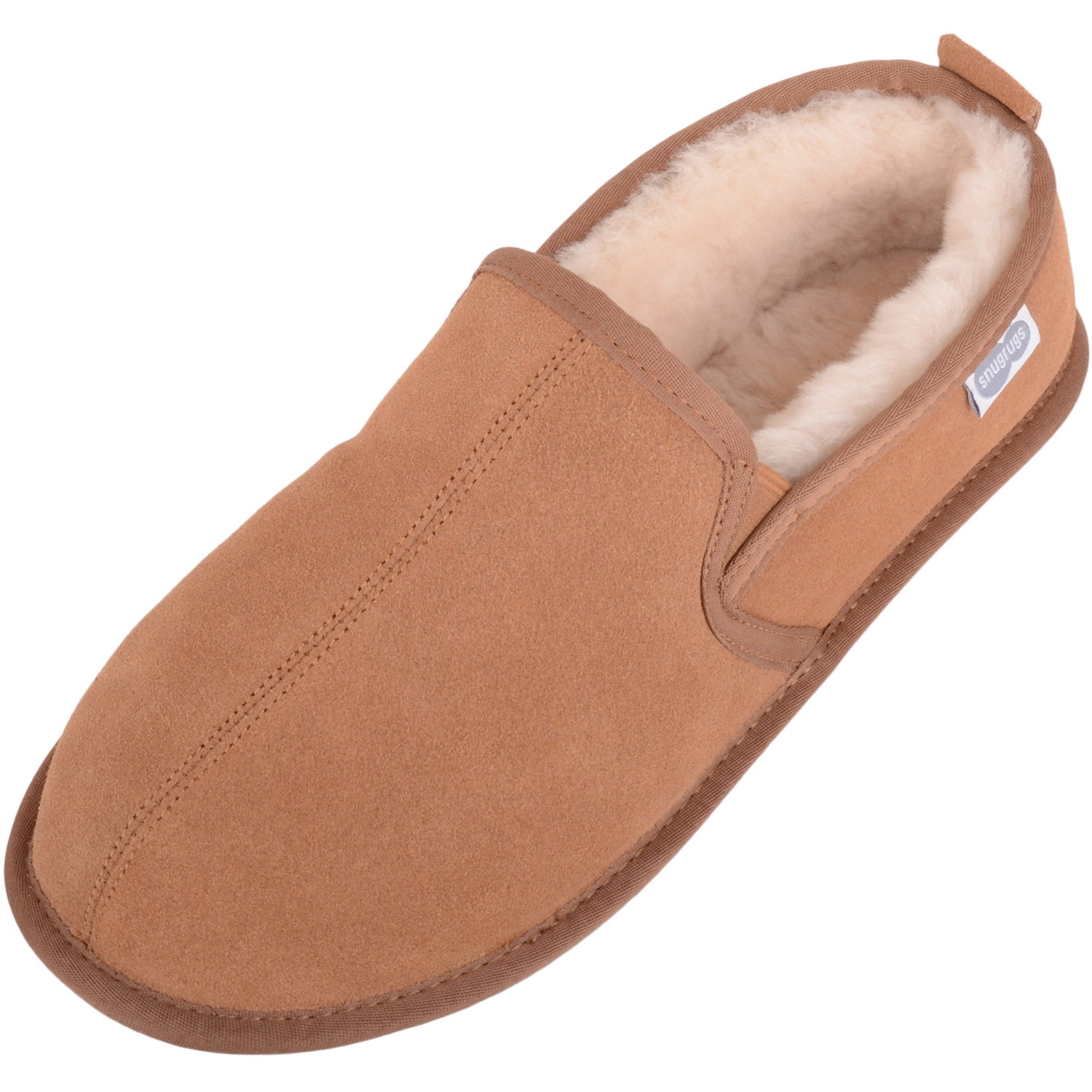 Mens Genuine Suede Moccasin Slippers with Cotton Lining
