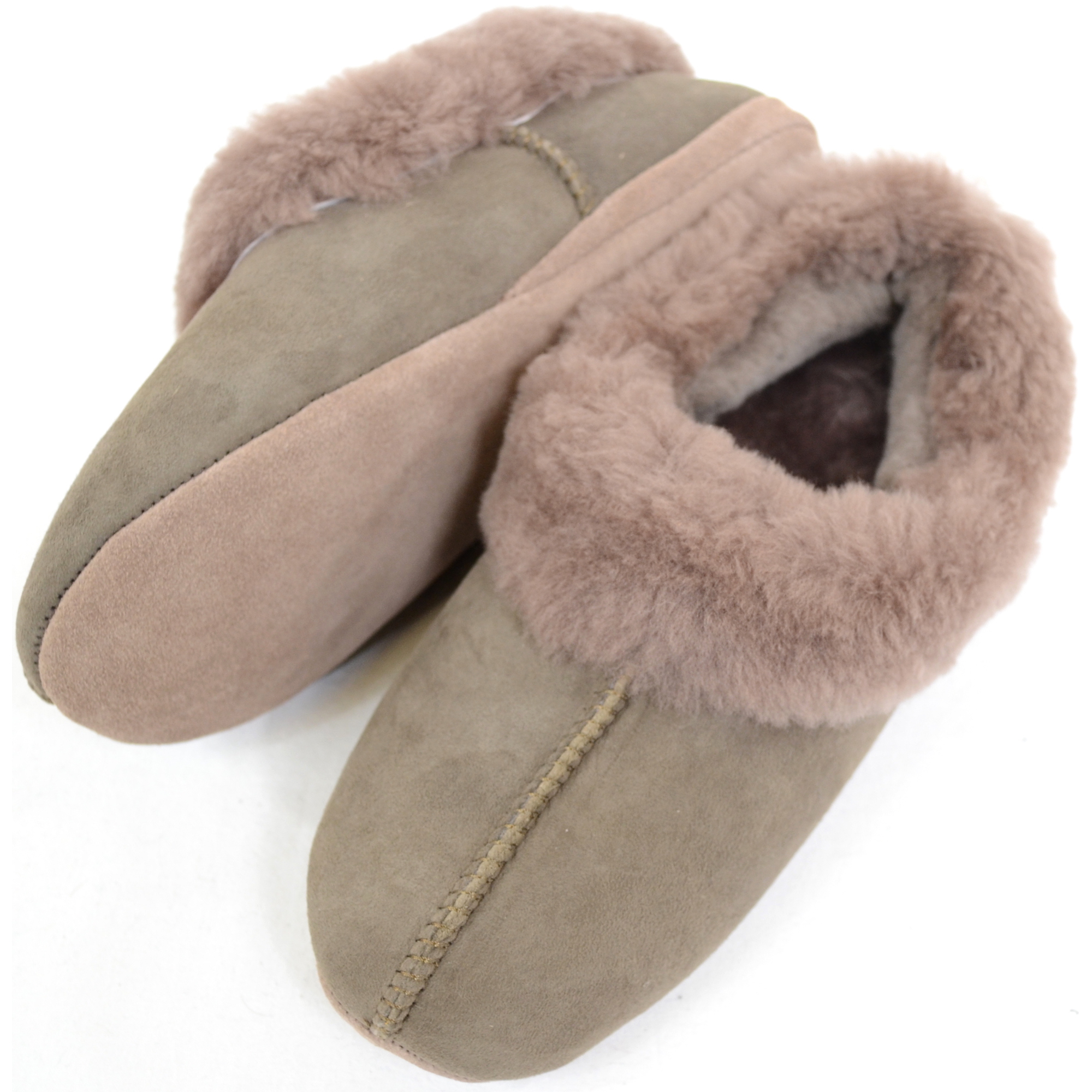 Ladies Sheepskin Moccasin Slipper with Safety Sole - Atlantic Shore