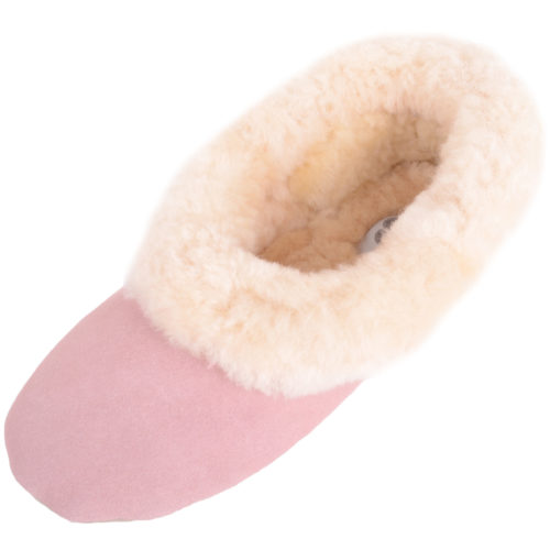 Snugrugs - Ladies Sheepskin Ballerina Slippers - Pastel Pink