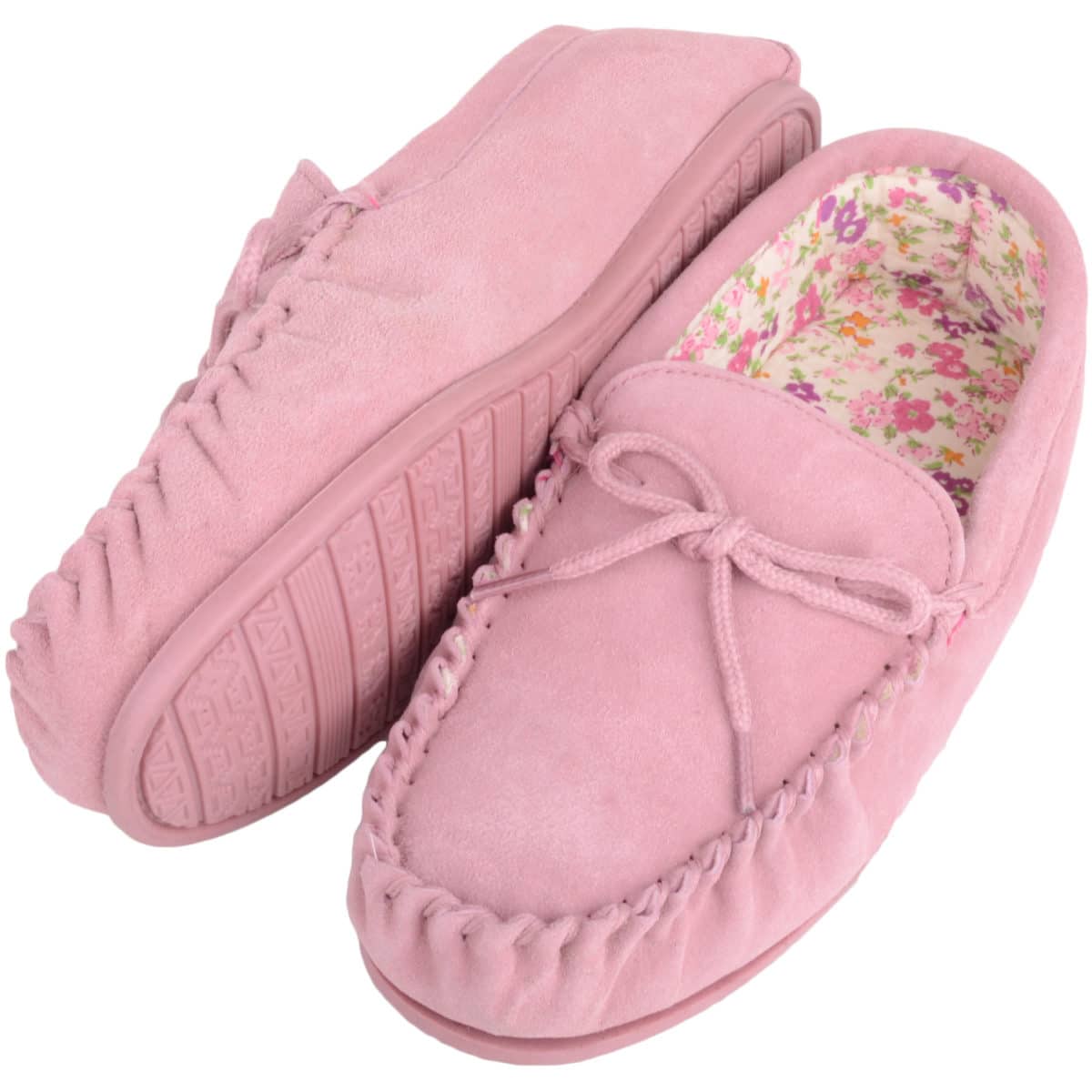 Ladies Moccasin Slipper - Suede Outer - Cotton Lining - From Snugrugs