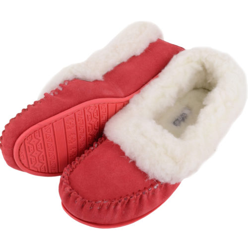 Snugrugs Layla - Luxury Wool Lined Slipper - Crimson