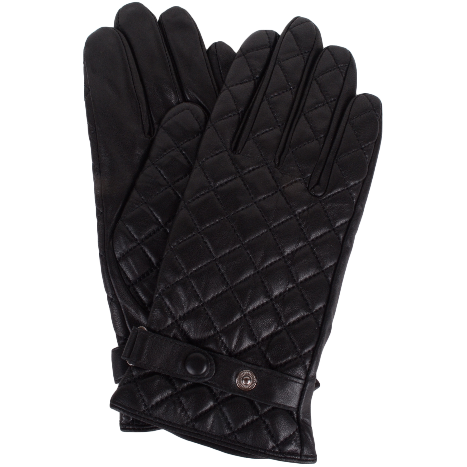 Snugrugs - Ladies Quilted Leather Gloves - Black