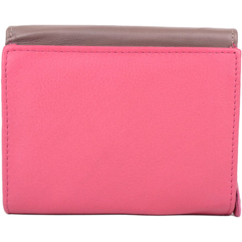 Bianca - Ladies Leather Tri-Fold Purse - Pink