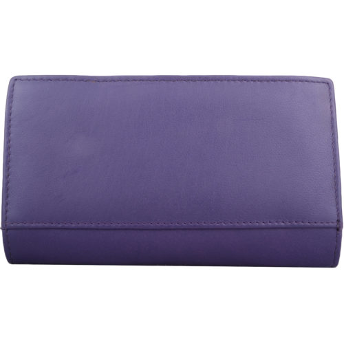 Large Genuine Soft Leather Purse - Laurel - Purple
