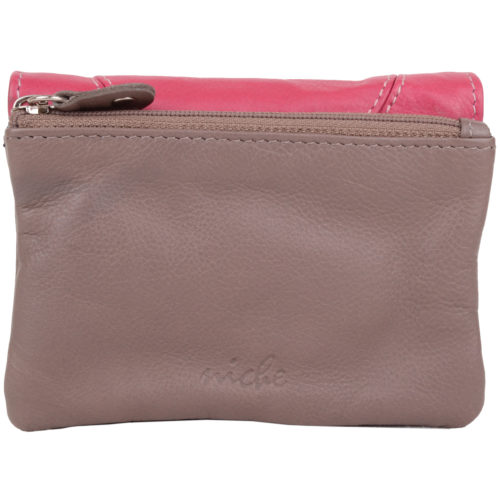 Soft Leather Coin Holder Purse - Skye - Taupe