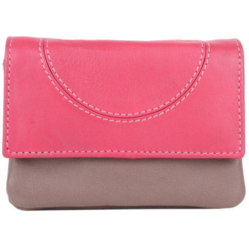 Soft Leather Coin Holder Purse - Skye - Taupe