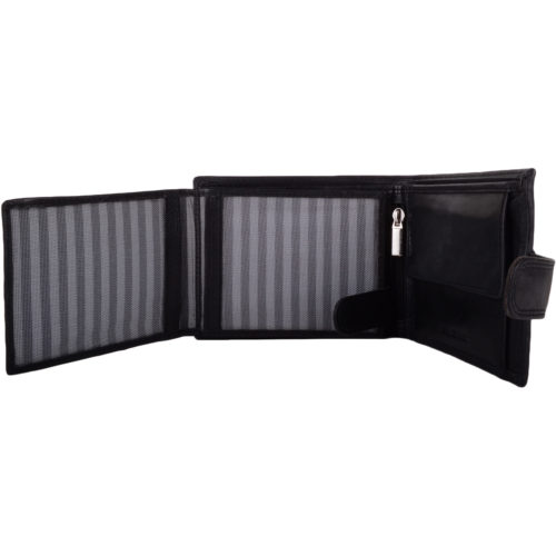 Soft Leather Bi-Fold RFID Protected Wallet - Black