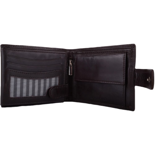 Soft Leather Bi-Fold RFID Protected Wallet - Dark Brown