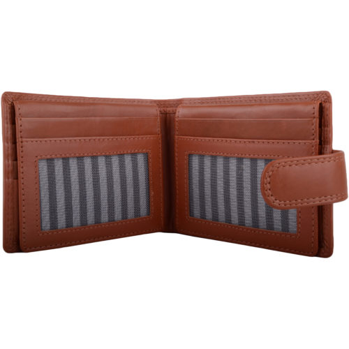 Leather Bi-Fold RFID Protected Wallet - Tan