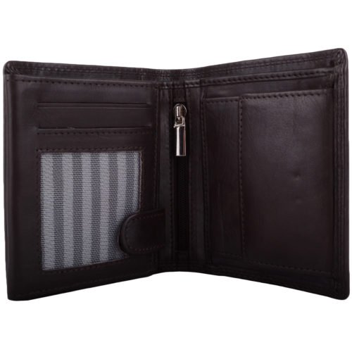 Leather RFID Protected Coin / Money Holder - Dark Brown