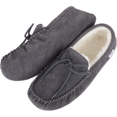 Moccasin Slippers - Wool - Suede Sole - Snugrugs