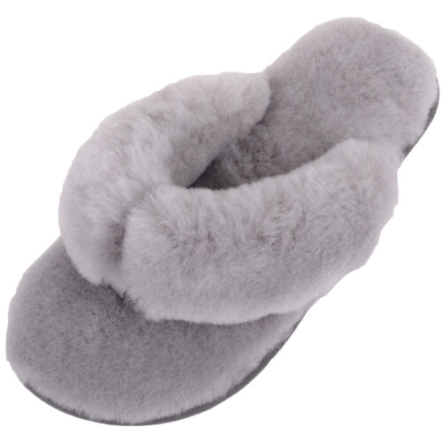 Ladies Sheepskin Flip Flop - Grey