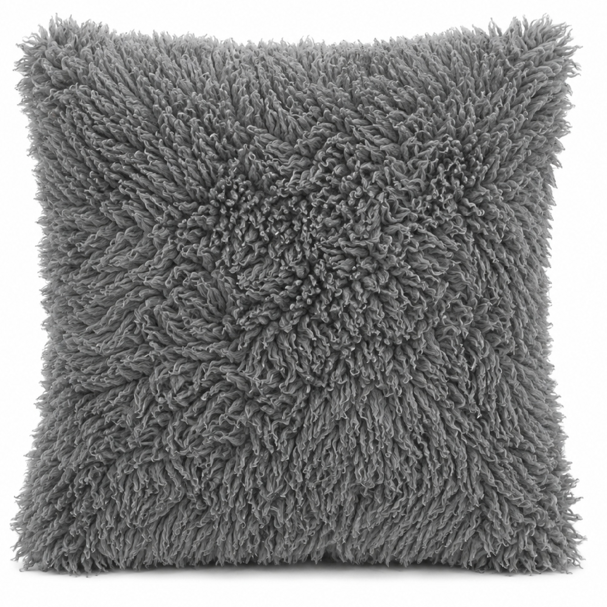 Sheepskin Curly Long Wool Cushion - Grey