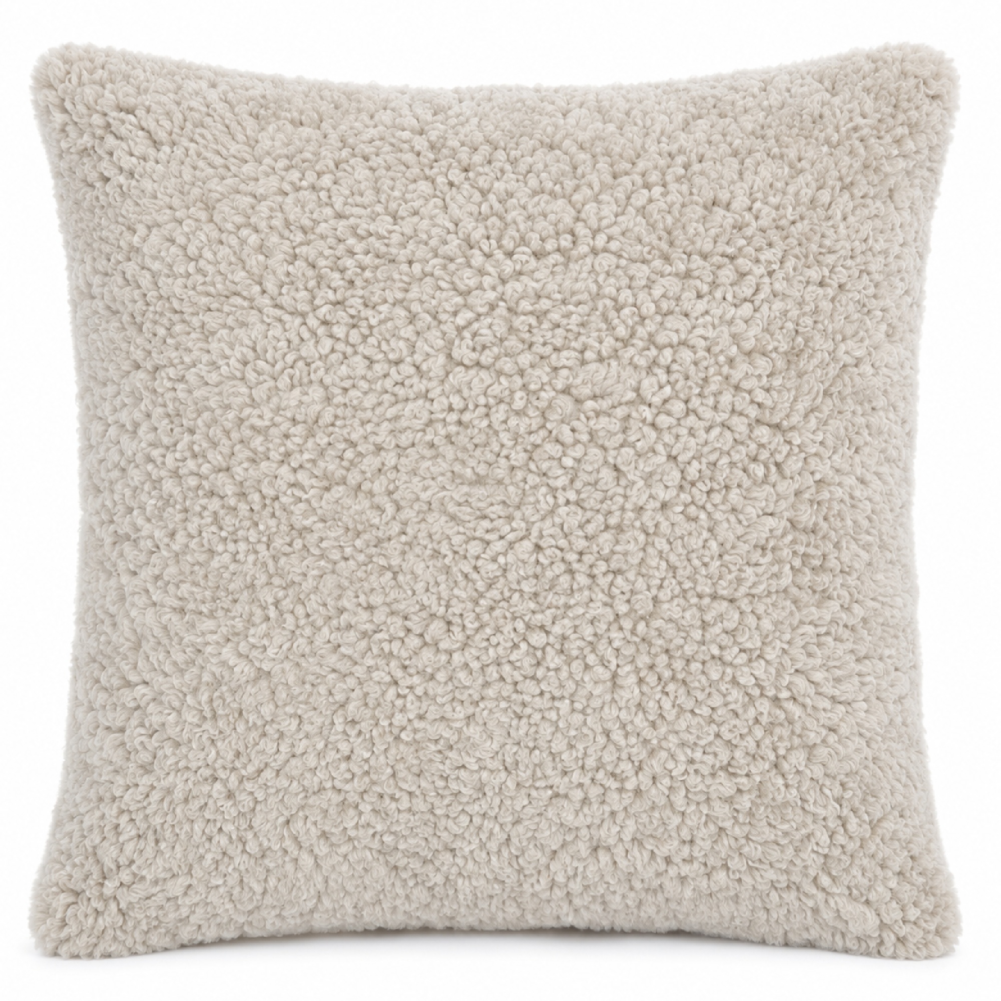 CurlyShortWoolOyster40 Sheepskin Curly Short Wool Cushion - Beige
